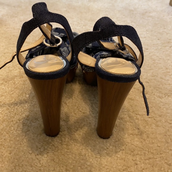 Jessica Simpson denim platform heel shoes - Picture 3 of 8